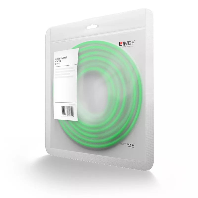 Lindy 30m Cat.6 U/UTP võrgukaabel, roheline, 0,3 m, Cat6, U/UTP (UTP), RJ-45, RJ-45, roheline