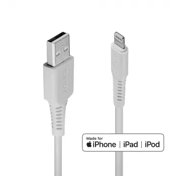 Lindy 3 m USB-Lightning kaabel, valge, 3 m, USB A, isane, isane, valge, sirge