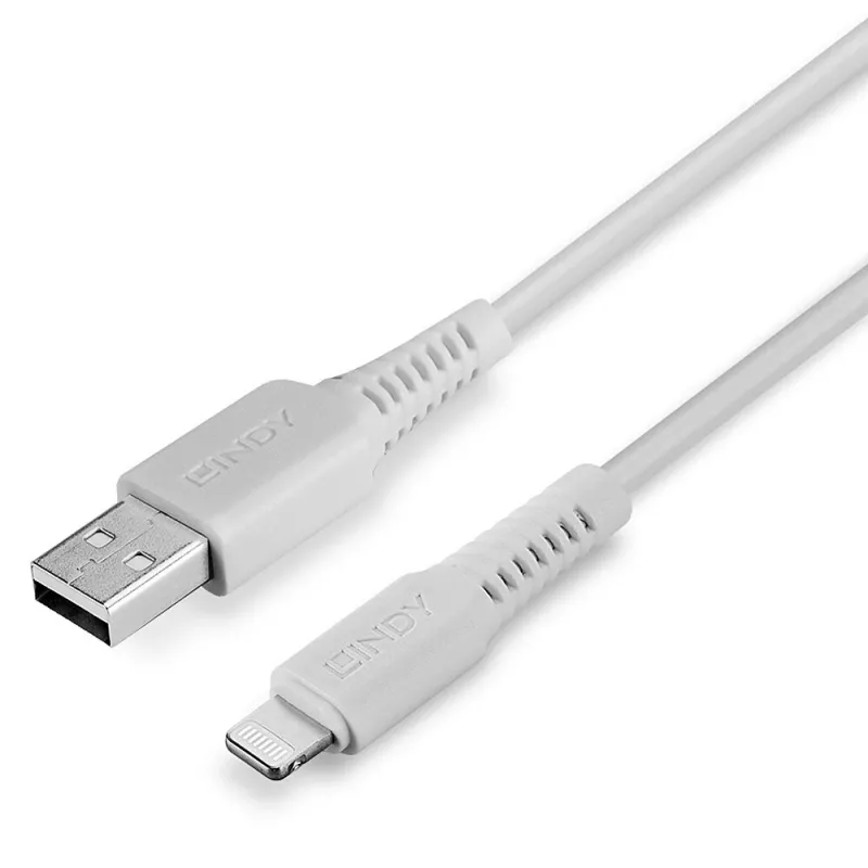 Lindy 3 m USB-Lightning kaabel, valge, 3 m, USB A, isane, isane, valge, sirge