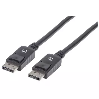 Manhattan DisplayPort 1.2 kaabel, 4K@60 Hz, 1 m, isane-isanele, riividega, täielikult varjestatud, must, eluaegne garantii, võrdväärne mudeliga DISPL1M