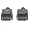 Manhattan DisplayPort 1.2 kaabel, 4K@60 Hz, 1 m, isane-isanele, riividega, täielikult varjestatud, must, eluaegne garantii, võrdväärne mudeliga DISPL1M