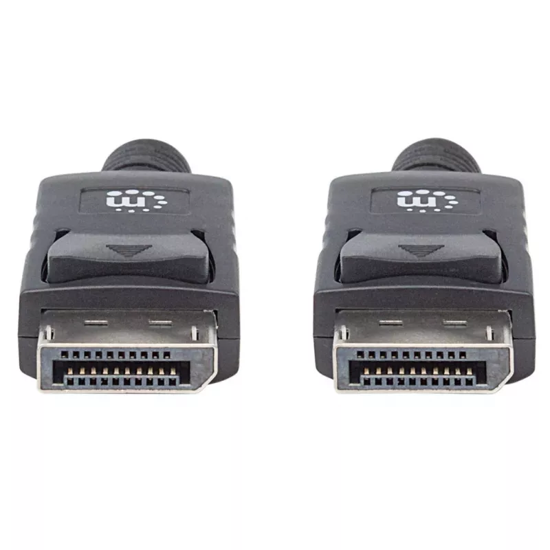 Manhattan DisplayPort 1.2 kaabel, 4K@60 Hz, 1 m, isane-isanele, riividega, täielikult varjestatud, must, eluaegne garantii, võrdväärne mudeliga DISPL1M