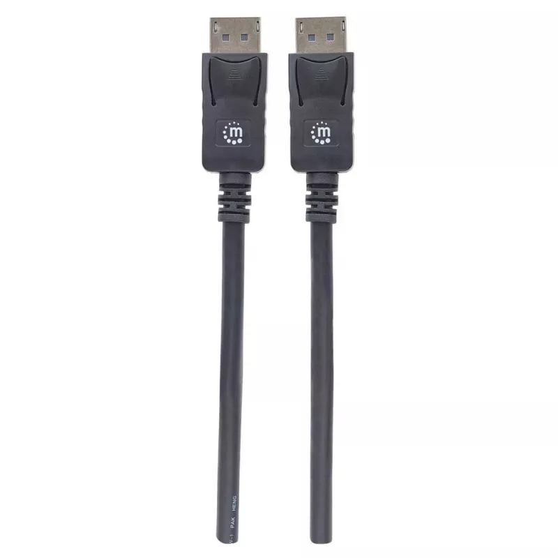 Manhattan DisplayPort 1.2 kaabel, 4K@60 Hz, 1 m, isane-isanele, riividega, täielikult varjestatud, must, eluaegne garantii, võrdväärne mudeliga DISPL1M