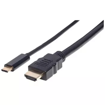 Manhattan USB-C HDMI-kaabel, 4K@30Hz, 2m, must, isane isasele, kolmeaastane garantii
