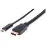 Manhattan USB-C HDMI-kaabel, 4K@30Hz, 2m, must, isane isasele, kolmeaastane garantii