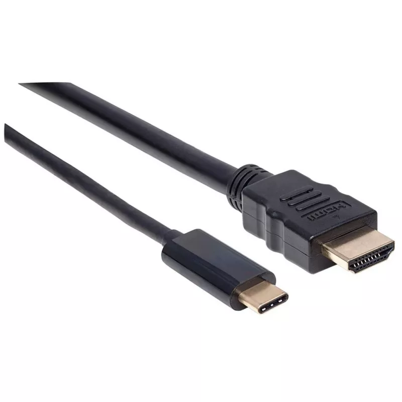 Manhattan USB-C HDMI-kaabel, 4K@30Hz, 2m, must, isane isasele, kolmeaastane garantii