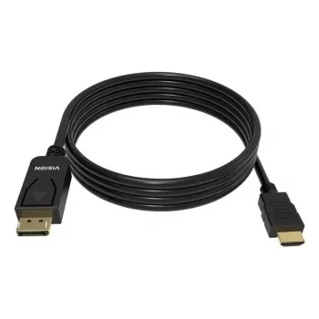 Video kaabli adapter VISION TC 2MDPHDMI8K/BL — 2 m DisplayPort HDMI-le, 6 mm, Must