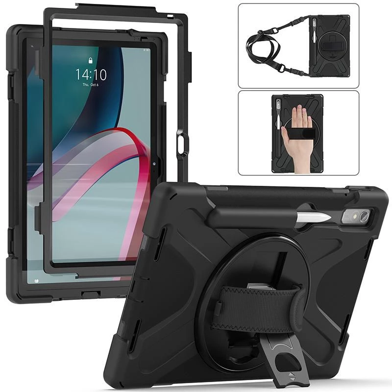 Tahvelarvuti ümbris eSTUFF Lenovo Tab P11 Pro jaoks, polükarbonaadist, 29,2 cm (11,5 tolli) ekraanile, 2 alusrežiimi, must
