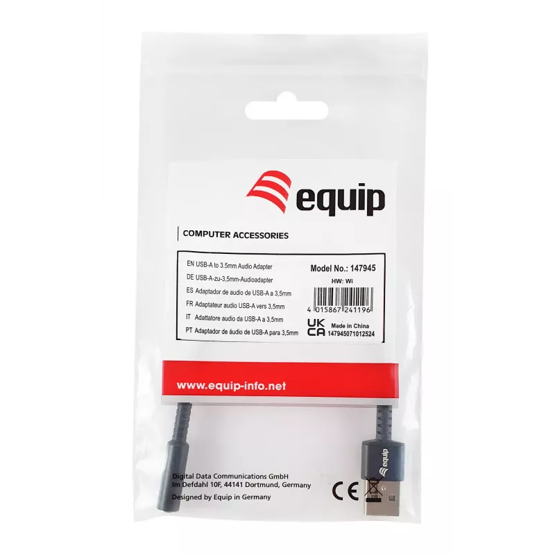 Equip 147945 helikaabel 0,15 m 3,5 mm USB tüüp-A must