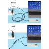 Manhattan Dual USB-C to USB-C laadimiskaabel, 100 W, 2 m, isane kahe isasele, nutikas võimsusjagaja kaabel, laeb kahte seadet ühest USB-C PD-pordist, pakub ühe seadme laadimisel kuni 100 W ja kahe seadme samaaegsel laadimisel kuni 70 W + 28 W, punutud ümbris, alumiiniumist kaitse, must