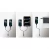 Manhattan Dual USB-C to USB-C laadimiskaabel, 100 W, 2 m, isane kahe isasele, nutikas võimsusjagaja kaabel, laeb kahte seadet ühest USB-C PD-pordist, pakub ühe seadme laadimisel kuni 100 W ja kahe seadme samaaegsel laadimisel kuni 70 W + 28 W, punutud ümbris, alumiiniumist kaitse, must