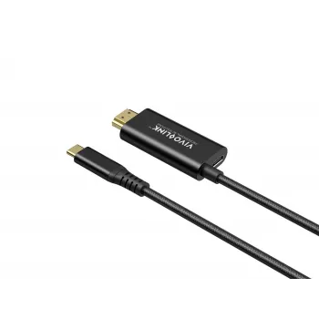 VivoLink USB-C–HDMI-kaabel 100 W toiteedastusega, mudel PROUSBCHDMIMM2-CHARGE