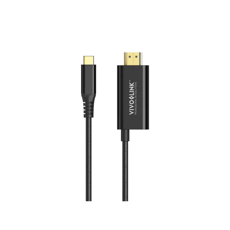 VivoLink USB-C–HDMI-kaabel 100 W toiteedastusega, mudel PROUSBCHDMIMM2-CHARGE