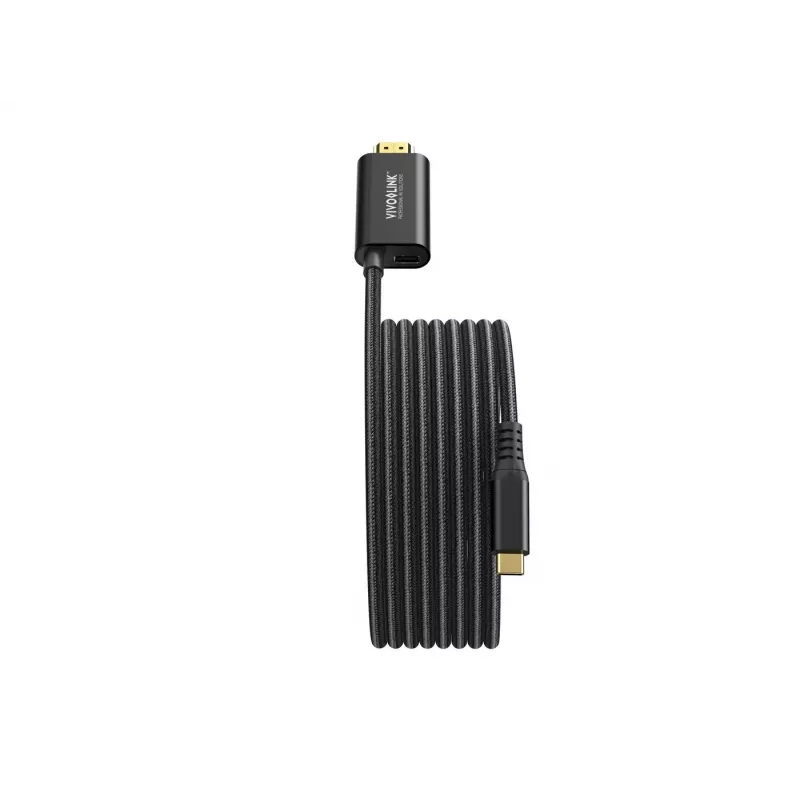 VivoLink USB-C–HDMI-kaabel 100 W toiteedastusega, mudel PROUSBCHDMIMM2-CHARGE