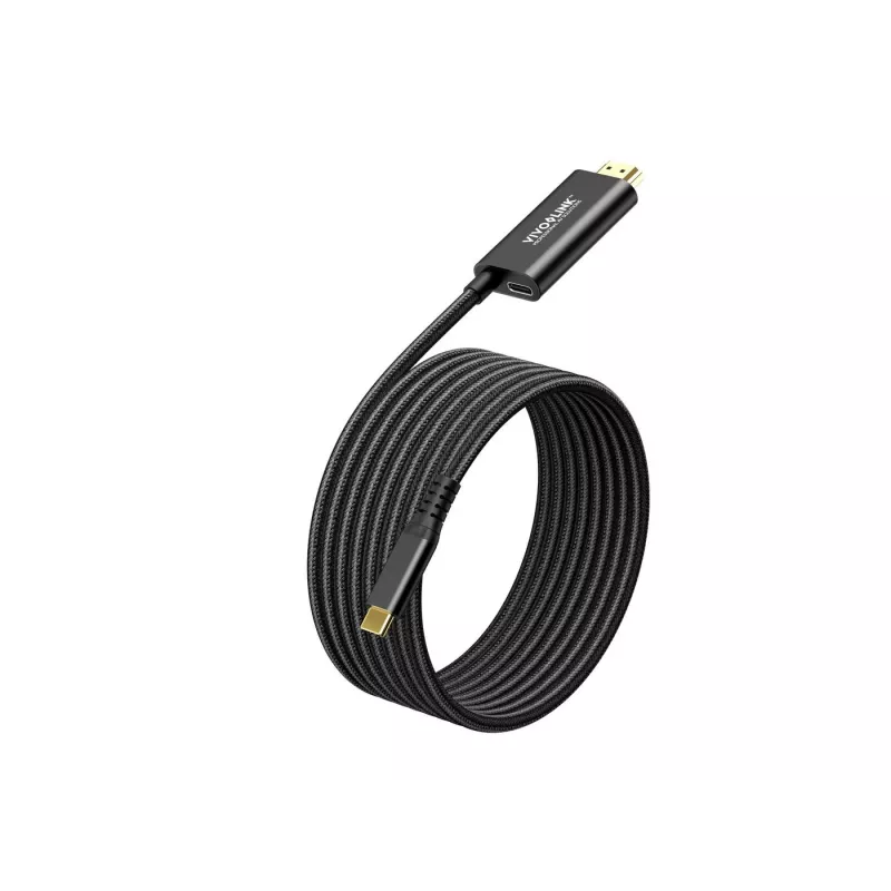 VivoLink USB-C–HDMI-kaabel 100 W toiteedastusega, mudel PROUSBCHDMIMM2-CHARGE