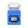 Intellinet Cat6a 10G varjestatud tööriistavaba õhuke keystone-pistik, lame, sinine, RJ-45, IDC, emane, kullatud