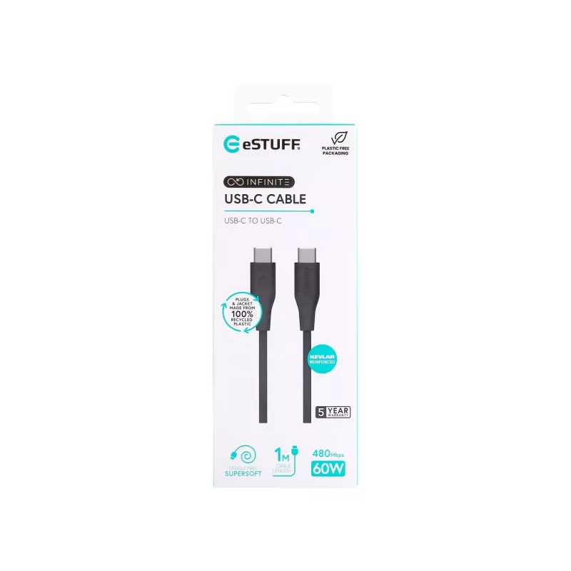 eSTUFF ES604180 USB-kaabel USB 2.0 1 m USB C Must
