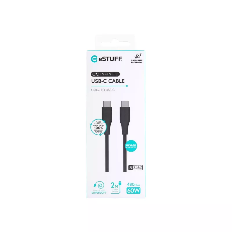 eSTUFF ES604280 USB-kaabel USB 2.0 2 m USB C Must