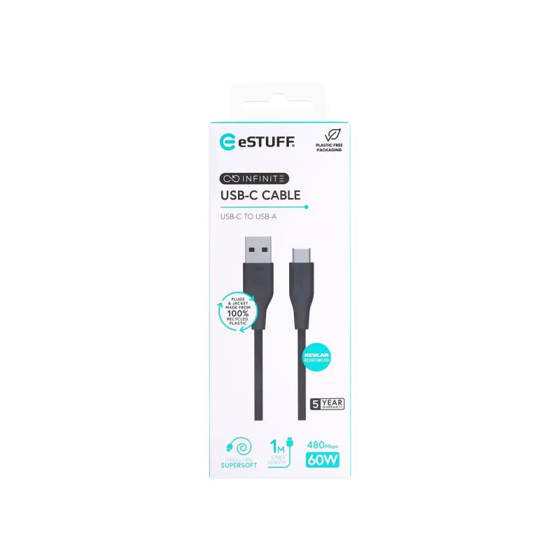 eSTUFF ES605180 USB-kaabel USB 2.0 1 m USB C USB A Must