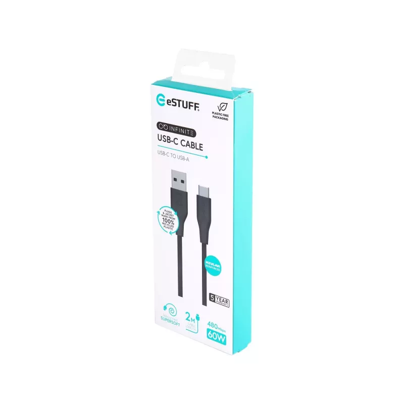 eSTUFF ES605280 USB-kaabel USB 2.0 2 m USB C USB A Must