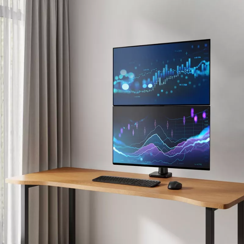 ACT monitorihoidik 49 tolli kontori premium, gaasivedru, postile kinnitatav, 2 monitori