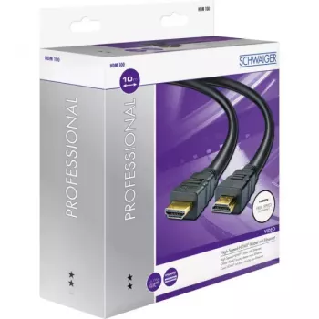 HDMI-kaabel SCHWAIGER HDM100 013 — 10 m, HDMI tüüp A-pistik–isane, kullatud kontaktid, must