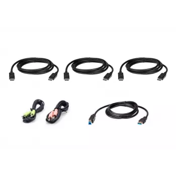 ATEN 1,8 m USB DisplayPort kolmikvideokuvari KVM-kaablikomplekt