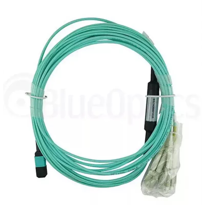 Fiiberoptiline kaabel BlueOptics OCTCABLE10M-SR 10 m OM3 MPO kuni 4×LC Aqua