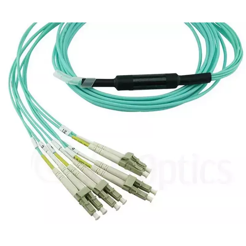 Fiiberoptiline kaabel BlueOptics OCTCABLE10M-SR 10 m OM3 MPO kuni 4×LC Aqua