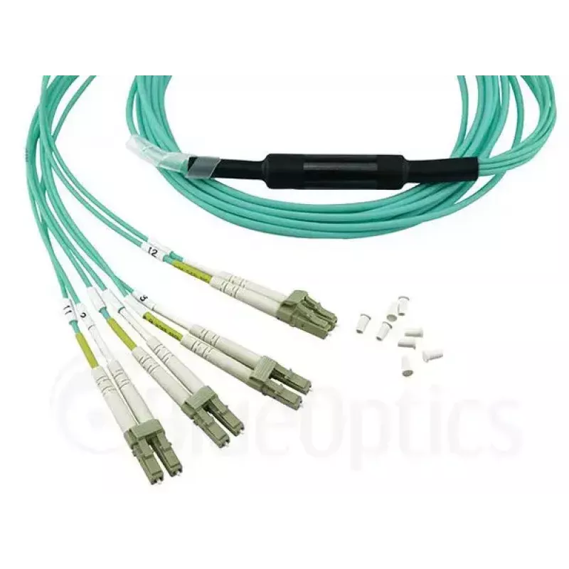 Fiiberoptiline kaabel BlueOptics OCTCABLE10M-SR 10 m OM3 MPO kuni 4×LC Aqua