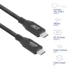 ACT USB4 20Gbps 240W USB USB-C kaabel, 2 meetrit, 2 m, USB C, USB C, USB4 Gen 2x2, 20 Gbit/s, must