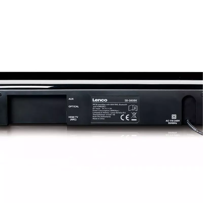 Kõlaririba Lenco SB-080BK Must 2.1 kanalid 80 W