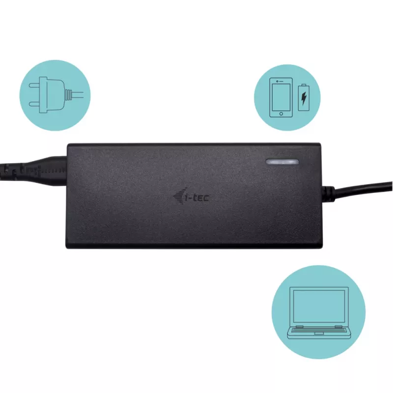 i-tec Metal USB-C Nano Dock HDMI/VGA LAN-i ja universaalse 77 W laadijaga