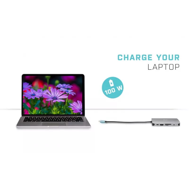 i-tec Metal USB-C Nano Dock HDMI/VGA LAN-i ja universaalse 77 W laadijaga