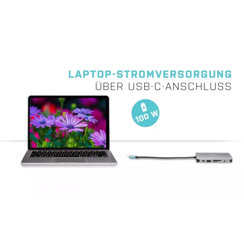 i-tec Metal USB-C Nano Dock HDMI/VGA LAN-i ja universaalse 77 W laadijaga