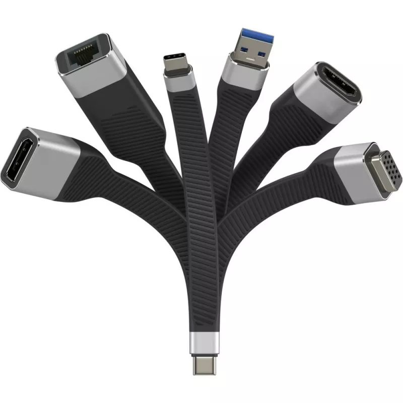 Techly ICOC USBC-RJ45 võrgukaabel Must 0,144 m
