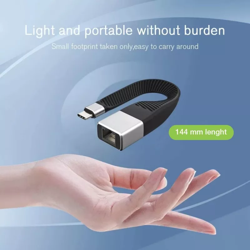 Techly ICOC USBC-RJ45 võrgukaabel Must 0,144 m