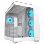 PC Midi Torn Korpus Cougar FV150 ARGB Valge — ATX/Mikro-ATX/Mini-ITX, 3x120mm ees, 1x120mm taga, 2x3,5 tolli + 2x2,5 tolli pesad, USB 3.2 Gen1