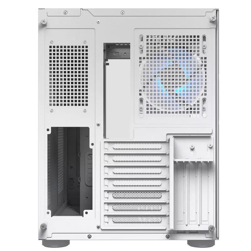 PC Midi Torn Korpus Cougar FV150 ARGB Valge — ATX/Mikro-ATX/Mini-ITX, 3x120mm ees, 1x120mm taga, 2x3,5 tolli + 2x2,5 tolli pesad, USB 3.2 Gen1