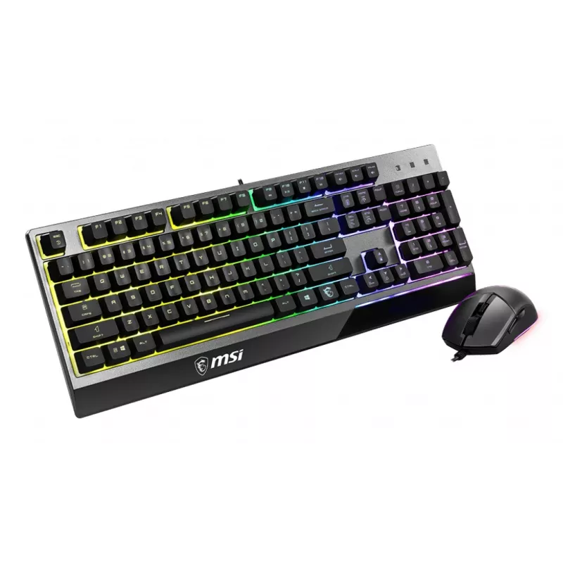 MSI VIGOR GK30 COMBO RGB MEMchanical mänguklaviatuur + Clutch GM11 mänguhiir ' DE paigutus, 6-tsooniline RGB valgustusega klaviatuur, kahetsooniline RGB valgustusega hiir, 5000 DPI optiline sensor, RGB Mystic Light'