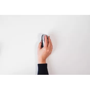 BakkerElkhuizen Grip hiir Wireless, paremakäeline, vertikaalne disain, optiline, RF-juhtmevaba, 1600 DPI, must, hõbedane