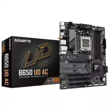 GIGABYTE B650 UD AC emaplaat - AMD Ryzen 9000 seeria protsessorid, 6+2+2 faasiga VRM, kuni 8000 MHz DDR5 (OC), 1x PCIe 5.0 + 2x PCIe 4.0 M.2, GbE LAN, WIFI 5, USB 3.2 Gen 2