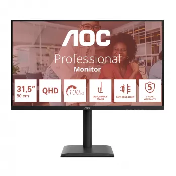 AOC E4 Q32E4U arvutimonitor 80 cm (31,5 tolli) 2560 x 1440 pikslit Quad HD LED Must