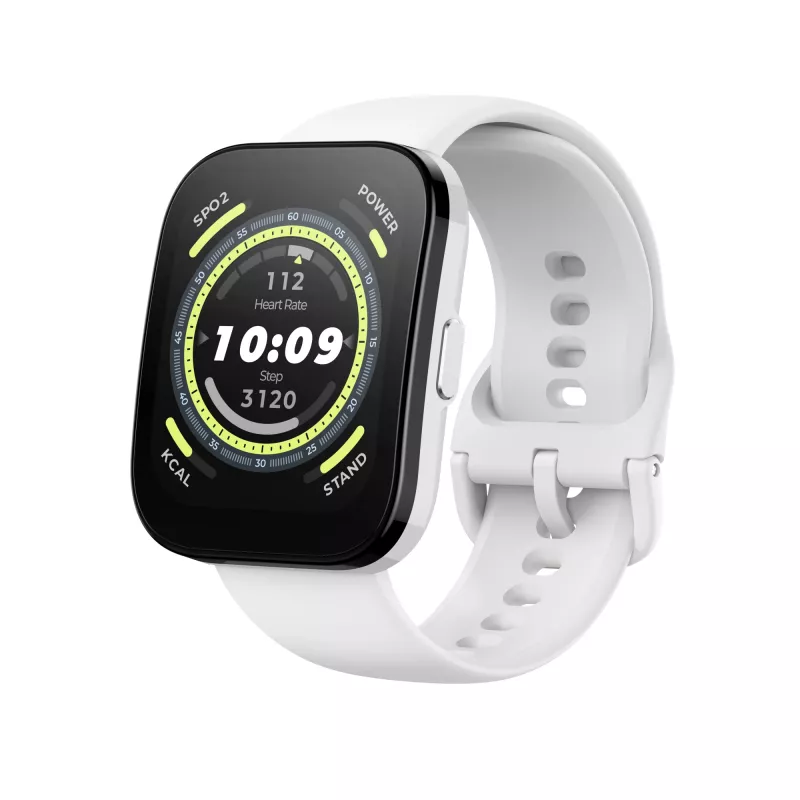 Amazfit Bip 5 4,85 cm (1,91 tolli) TFT 45,9 mm Digitaalne 320 x 380 pikslit Puuteekraan Valge GPS (satelliit)