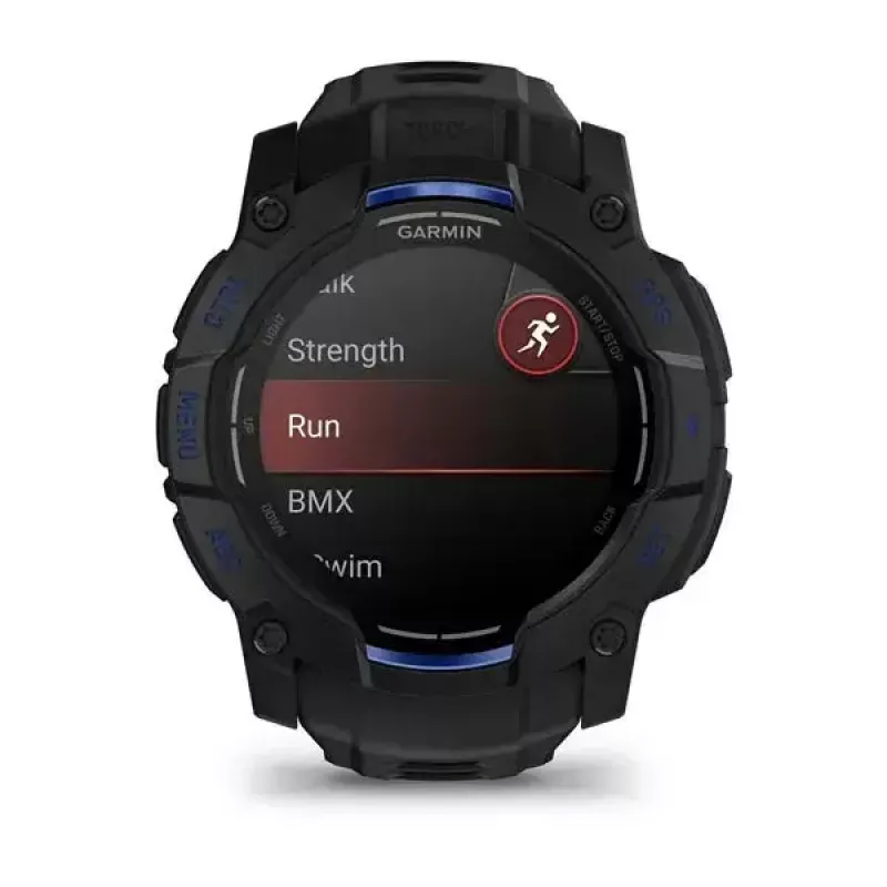 Nutikell GARMIN Instinct 3 45 mm, 1,3-tolline AMOLED, 416×416, GPS, alumiinium/GFRP-korpus, silikoonrihm