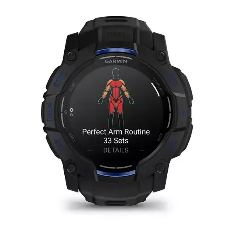 Nutikell GARMIN Instinct 3 45 mm, 1,3-tolline AMOLED, 416×416, GPS, alumiinium/GFRP-korpus, silikoonrihm