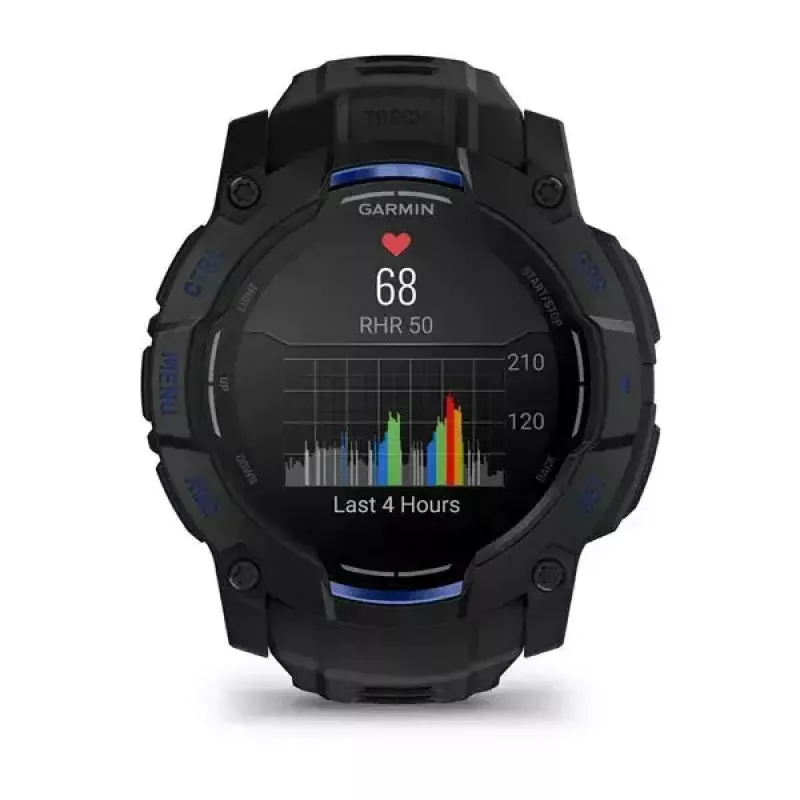 Nutikell GARMIN Instinct 3 45 mm, 1,3-tolline AMOLED, 416×416, GPS, alumiinium/GFRP-korpus, silikoonrihm