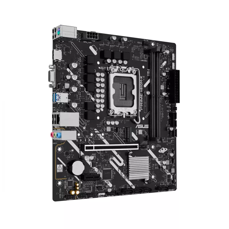 Emaplaat ASUS PRIME H810M-K — Intel H810, LGA 1851 (Socket V1), micro ATX, DDR5, kuni 128 GB, M.2 ja SATA III, Gigabit Ethernet