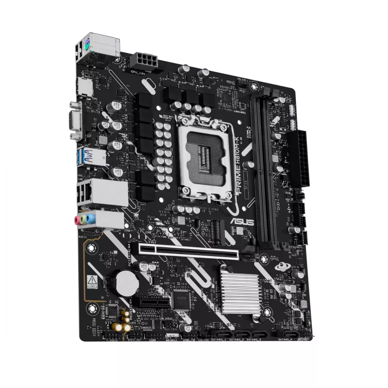 Emaplaat ASUS PRIME H810M-K — Intel H810, LGA 1851 (Socket V1), micro ATX, DDR5, kuni 128 GB, M.2 ja SATA III, Gigabit Ethernet