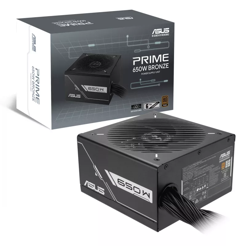 Toiteplokk ASUS Prime 650W ATX 20+4 pin, 80 PLUS Bronze, must, 13,5 cm ventilaator